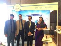 Professor Dr. Harun Ur Rashid of Dhaka Eye Care Hospital, Bangladesh with DR MOHAN RAJAN, DR SUJATHA MOHAN and MR ACHAL ANAND from India
