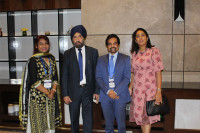 Professor DR HARUN UR RASHID from Bangladesh with DR MAHIPAL SACHDEV and DR RITIKA SACHDEV from India at the annual conference of the Intraocular